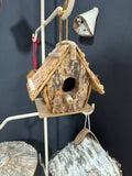Metal Hanging Birdhouse Tree with Natural Style Birdhouses