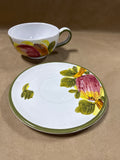 (B) Apple Italian Hand Painted Soup Bowl And Plate — Made In Italy
