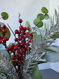 Holiday Faux Florals in Glass Jar