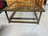 Square Brass/Glass Coffee Table