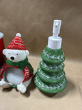 3 Piece Holiday Soap Dispensers And Sponge Holder