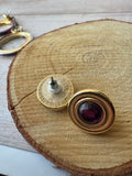 Pair of Vintage Purple & Gold Tone Earrings (C)