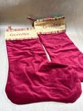 Grandma And Grandpa Velvet Christmas Stocking Pair