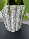 Faux Greenery in Textured Stoneware Pot