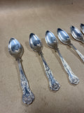 Sheffield Silver Plate Ornate Pastry Dessert Spoons - Set Of 6