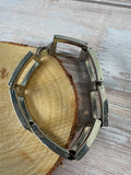 Square Link Silver Tone Bracelet