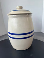 J. Thomas Signed & Hand Painted Vintage Pottery Crock Beverage Dispenser