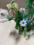 Beaded Floral Bouquet In Flower Frog