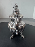 (C) Reed & Barton MCM Vintage Winthrop Silver Plate Large Creamer & Double Handled Sugar Bowl with Lid