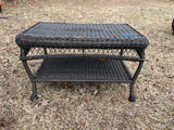 Rattan Patio Set: 2 Chairs and Coffee Table