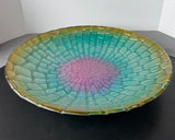 Glittery Multicolored XL Reverse Painted Glass Console Bowl