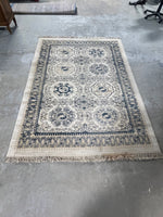Carpet Art Deco Mosaic Motif Design Rug D, tan/blue
