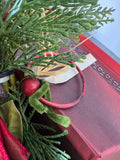 XL Red Metal Christmas Lantern with Flameless Candle (WORKS)