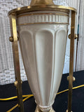 Pair of Lenox by Quoizel Porcelain & Brass 3-Way Lamps (WORKS)