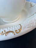 Arnels Vintage Gilt & Cream Embossed Ceramic Pitcher and Basin