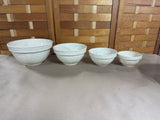 4 Piece Pottery Mixing Bowls - Crazing - See Photos