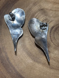 Modern Silver Earrings; Signed