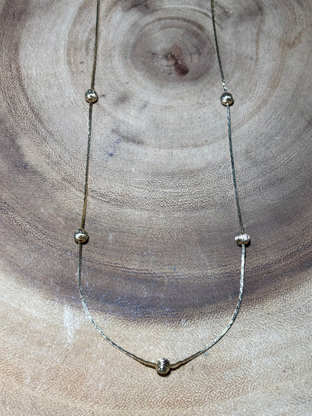 Gold Tone Necklace with Spaced Beads