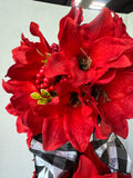 Faux Amaryllis & Berry Topiary in Urn