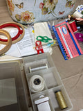 Floral Sewing Box with String/Asst Items
