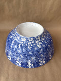 Italian Blue Spongeware Ribbed Bowl