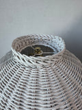 White Wicker Table Lamp (WORKS)
