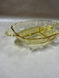 Baroque Yellow Topaz Fostoria Footed Dish