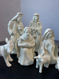 12-Piece Mikasa Holiday Splendor Gold Trimmed Cream Porcelain Nativity Set in Box