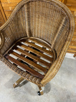 Adjustable Rattan Office Chair with Cushion