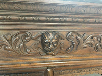 1880's German/French Huntsman's Hand Carved Oak 2 Piece China Cabinet ***HEAVY ITEM***READ DESCRIPTION CAREFULLY***