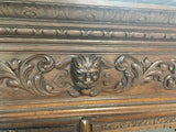 1880's German/French Huntsman's Hand Carved Oak 2 Piece China Cabinet ***HEAVY ITEM***READ DESCRIPTION CAREFULLY***