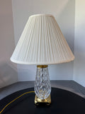 Waterford Cut Crystal & Brass Table Lamp with Original Shade (WORKS)