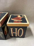 Primitives By Kathy Wooden Square Christmas Nesting Boxes