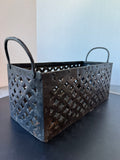 Decorative Rustic Metal Lattice Basket or Planter with Handles