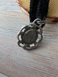 Black Velvet Silver Tone Pendant Choker