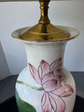 Asian Inspired Lotus & Crane Vase Lamp (WORKS)