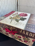 Trio of Floral Decorative Storage Boxes