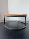 Rustic Round Metal & Wooden Platform Style Plant Stand (B)
