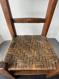 Wooden Vintage Child’s Chair with Woven Seat