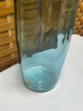 Tall Teal Blue Color Glass Vase