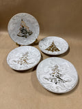 Pier 1 Christmas Tree Appetizer Plates With Box // 2 Available // PRICED INDIVIDUALLY