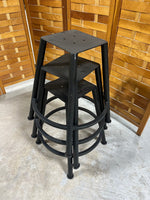 Set of (3) Metal Bar Stools ***NEED SEATS***READ DESCRIPTION/SEE PHOTOS***AS IS