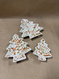 Set Of 3 Red And Green Splatter Christmas Tree Trinket Dishes