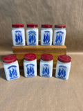 The Herb Chest With Milk Glass Spice Jars - 9 Pieces