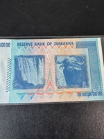 Reserve Bank of Zimbabwe One Hundred Trillion Dollars Bank Note
