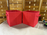 Red Collapsable Fabric Storage Cube/Bins, Set of 2