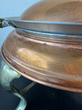 Copper & Brass Vintage Chafing Dish with Wooden Accents