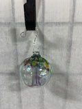 Multicolor Glass Ornament, 2 1/2" diameter, With Decorative Ornament Hook