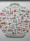 Virginia The Old Dominion State Collage in Shadow Box Style Frame