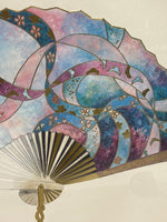 Ribbon Fan by Woodworth; Signed (Paper is Wavy Under Glass)
